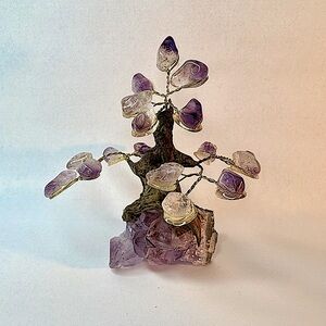 Tumbled Amethyst Crystals on Amethyst Gemstone Tree NWOT One of a Kind.